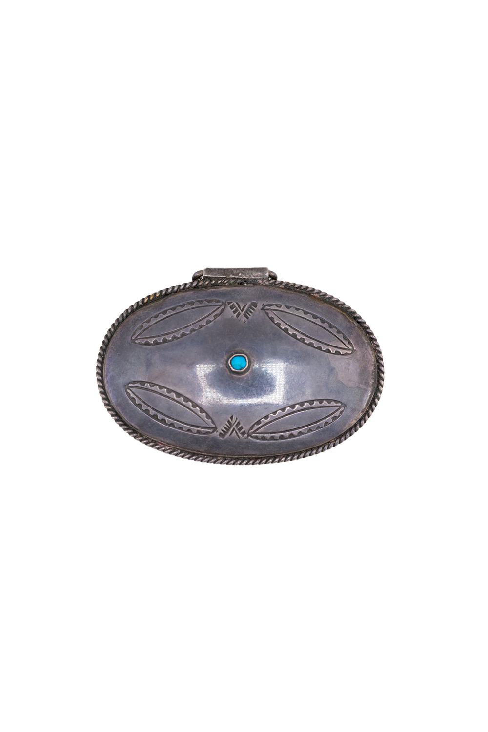 Navajo Hand Stamped Oval Trinket Box