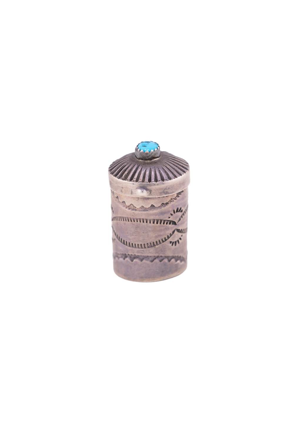 Hand-Stamped Cylindrical Trinket Box