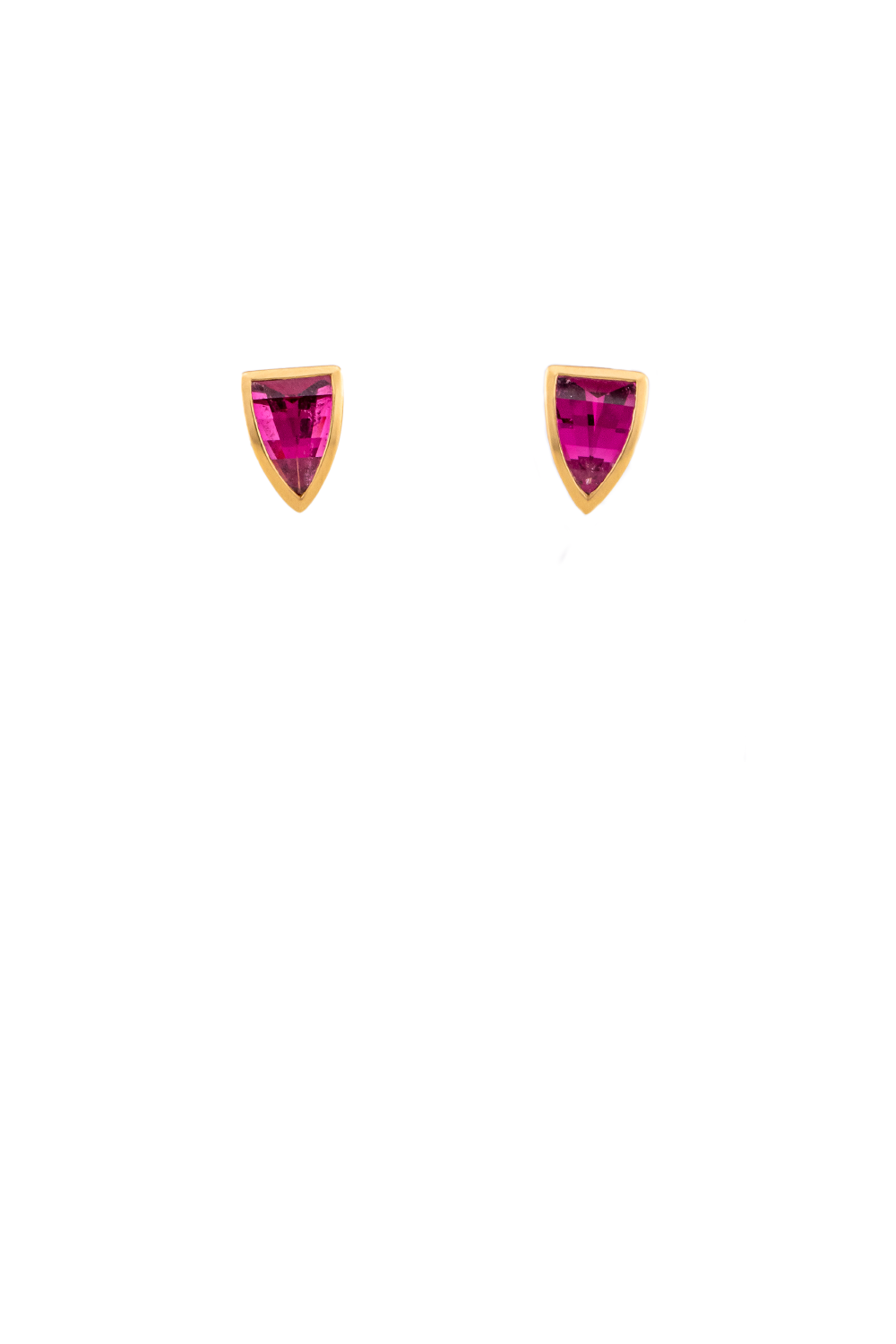 Rhodalite Garnet Shield Posts Earrings
