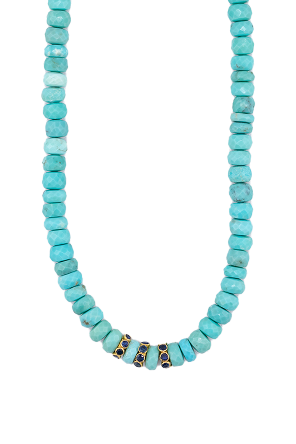 Faceted Sleeping Beauty Sapphire Bead Necklace
