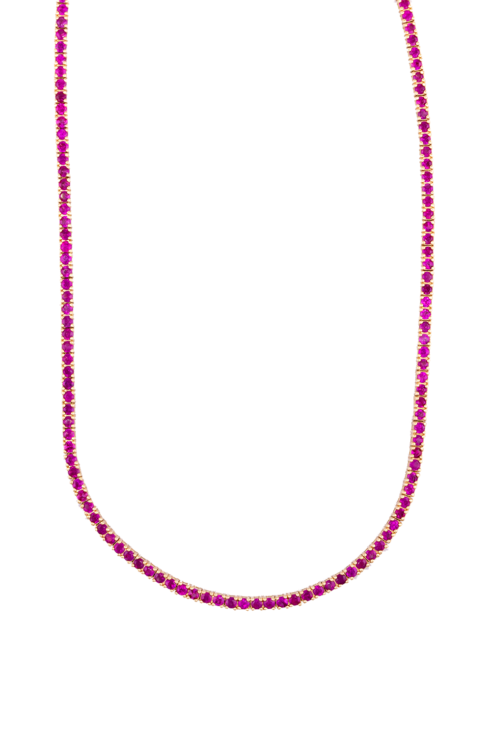 Hot Pink Sapphire Tennis Necklace S