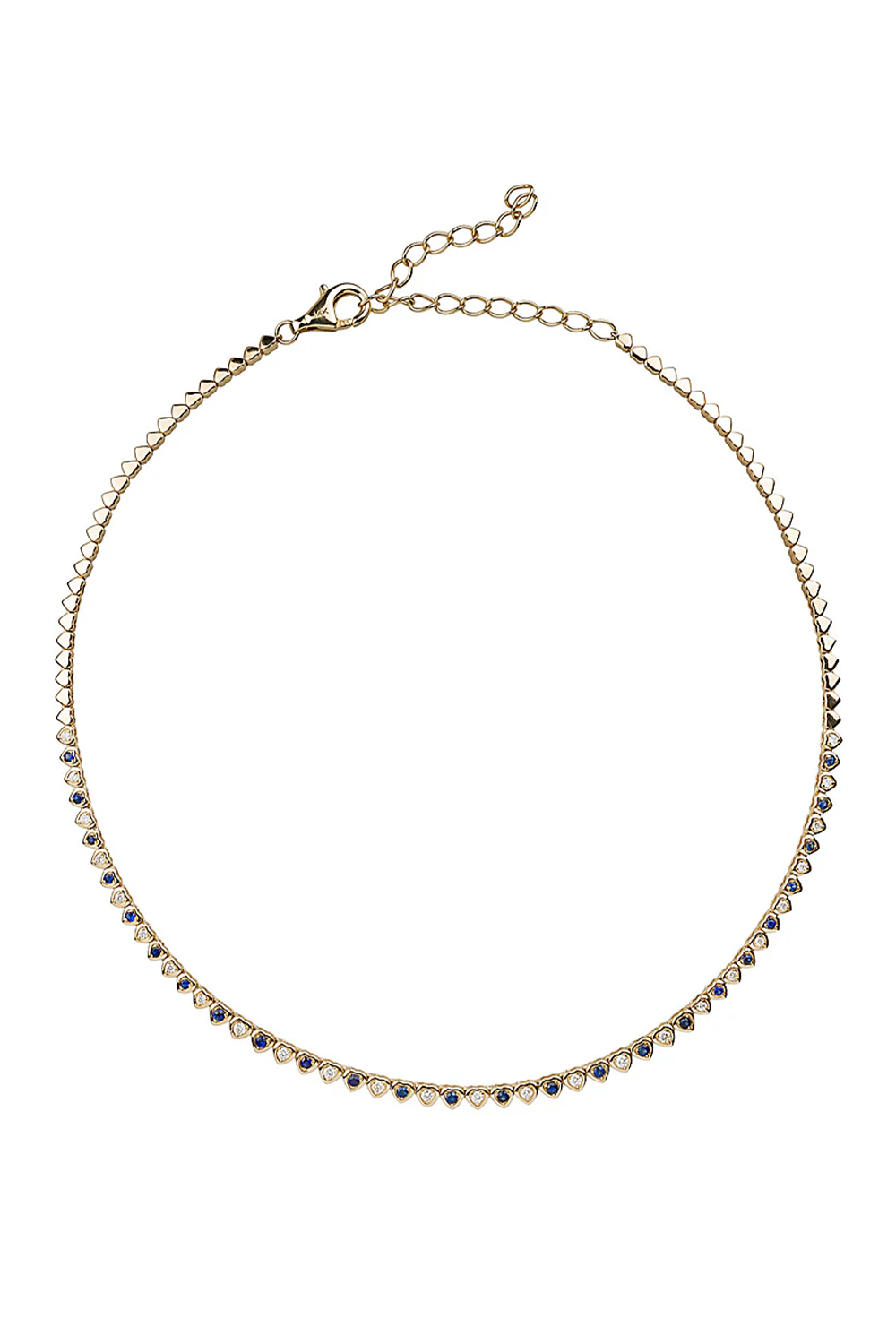 Diamond/BS Heart Tennis Necklace