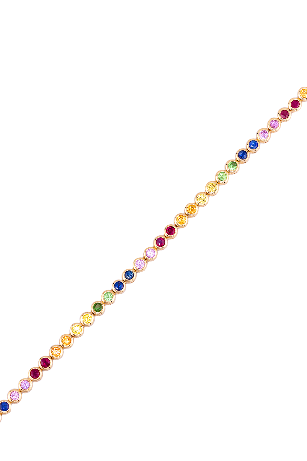 Rainbow Sapphire Bezel Tennis Bracelet