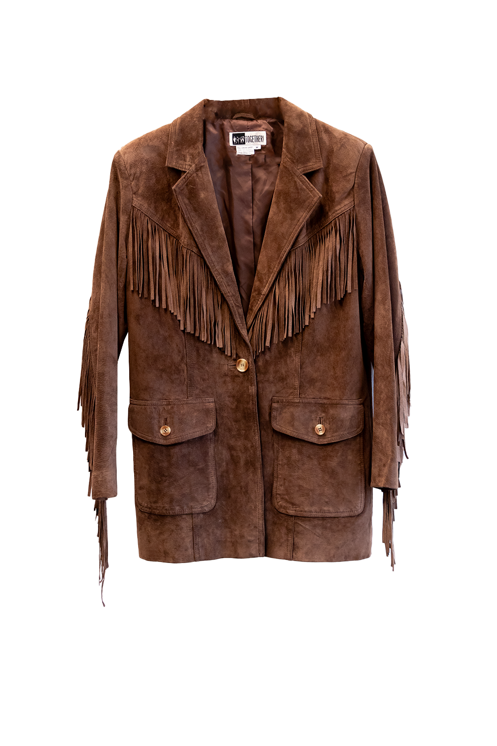 Brown Fringe Seude Blazer