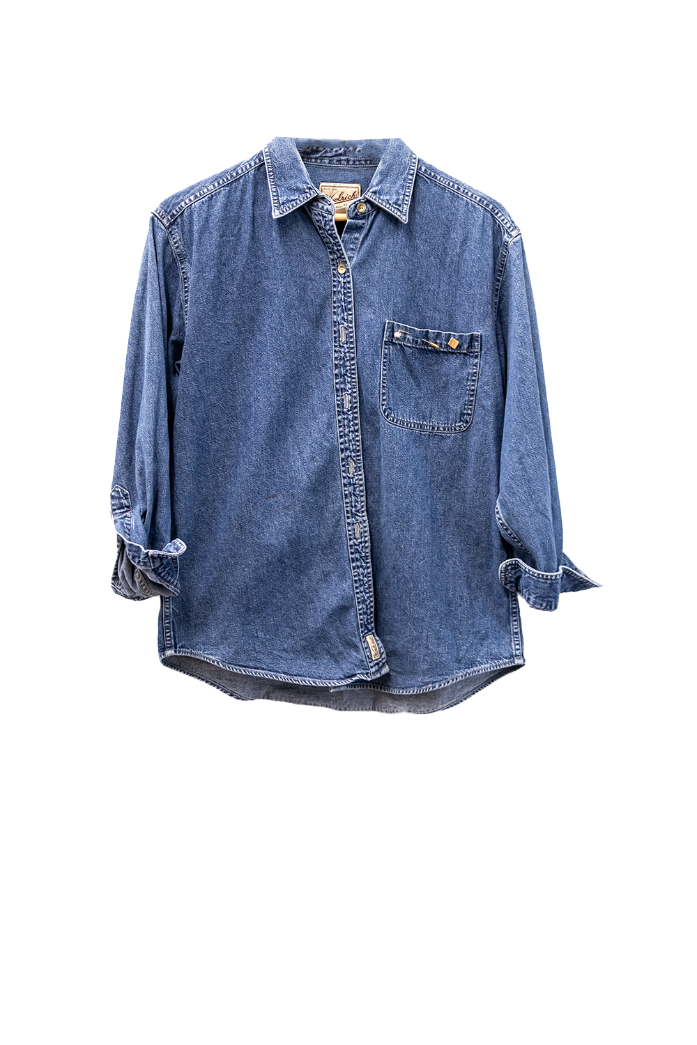 Denim Collared Button Down with Pins