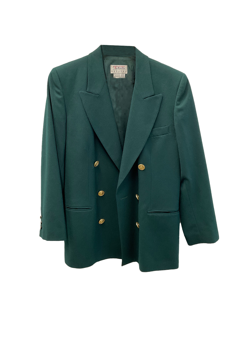 Green Double Breasted Blazer with Gold Buttons