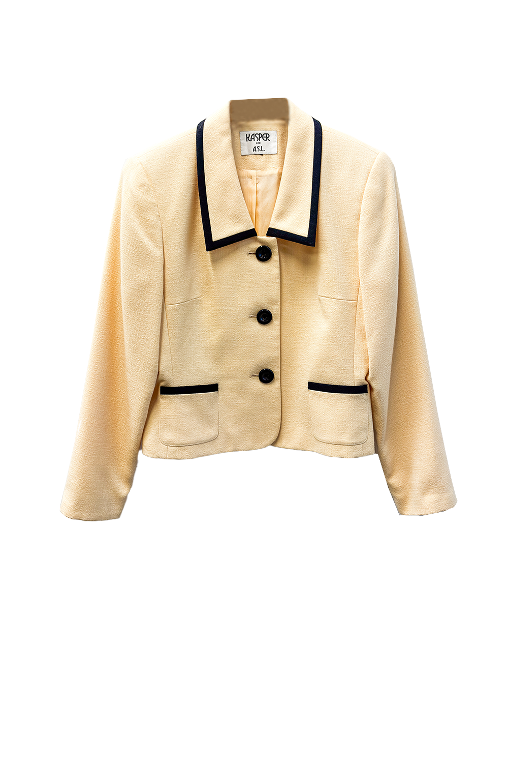 Kasparov Light yellow and Navy Crop Jacket