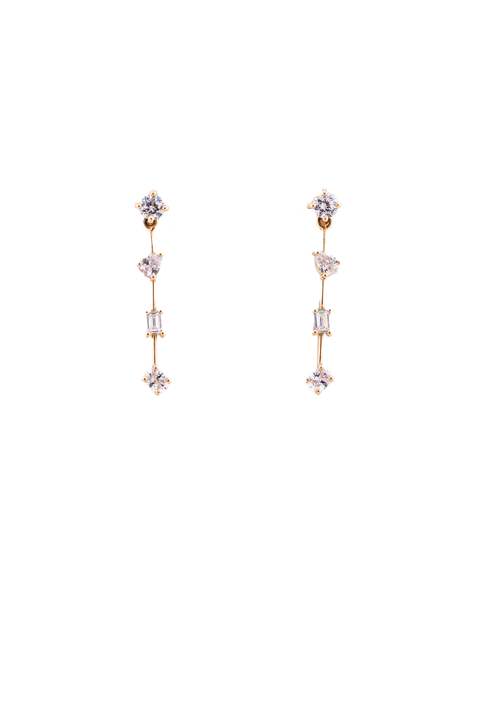 Multi Diamond Line Earrings