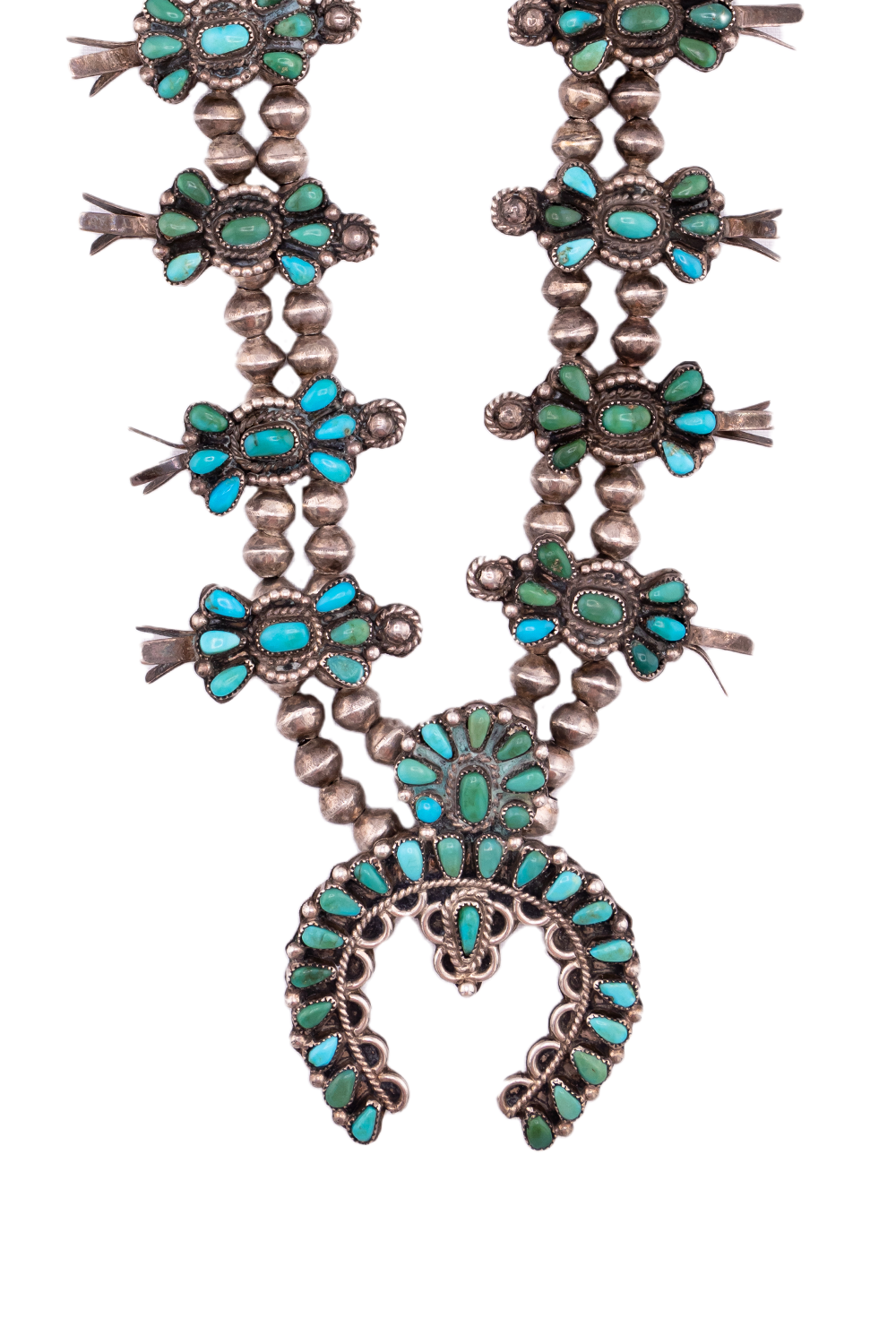 Vintage Navajo Squash Blossom Necklace