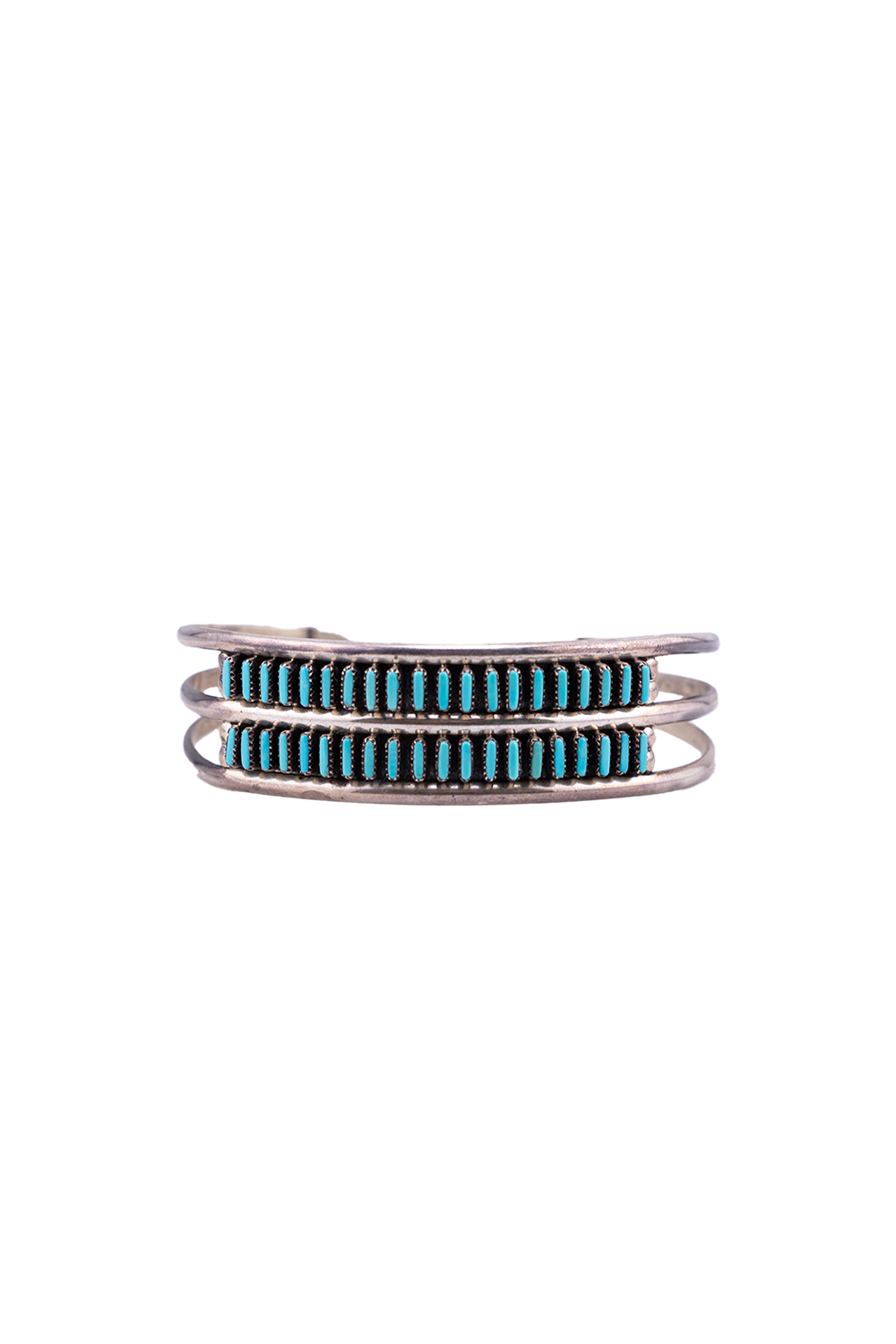 Vintage Zuni Turquoise Steel Needlepoint Bracelet