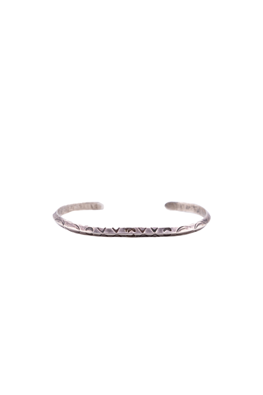 Old Sterling Silver Hand Stamped Cuff Bracelet
