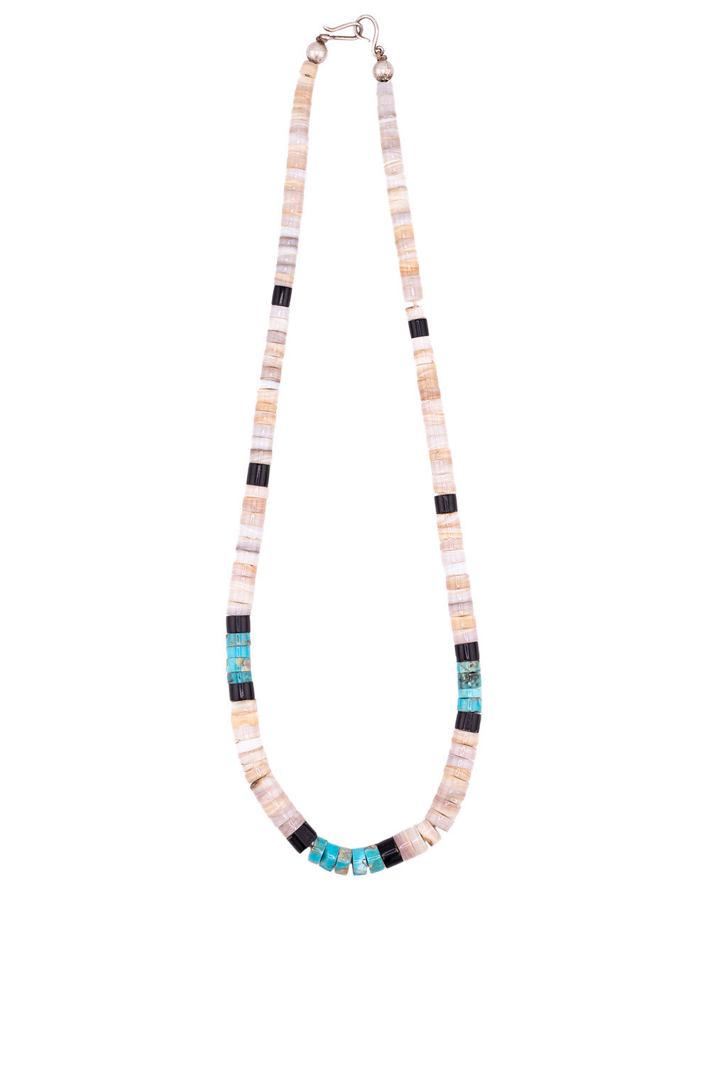 Vintage Pueblo Shell Onyx Turquoise Necklace