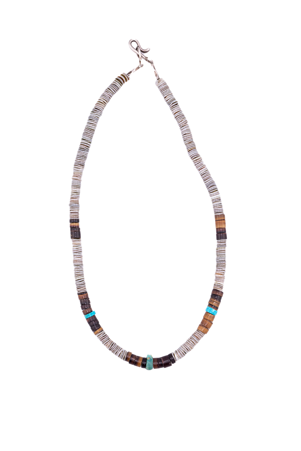 Vintage Pueblo Shell Turquoise Heishi Necklace