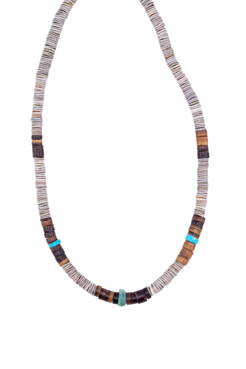 Vintage Pueblo Shell Turquoise Heishi Necklace