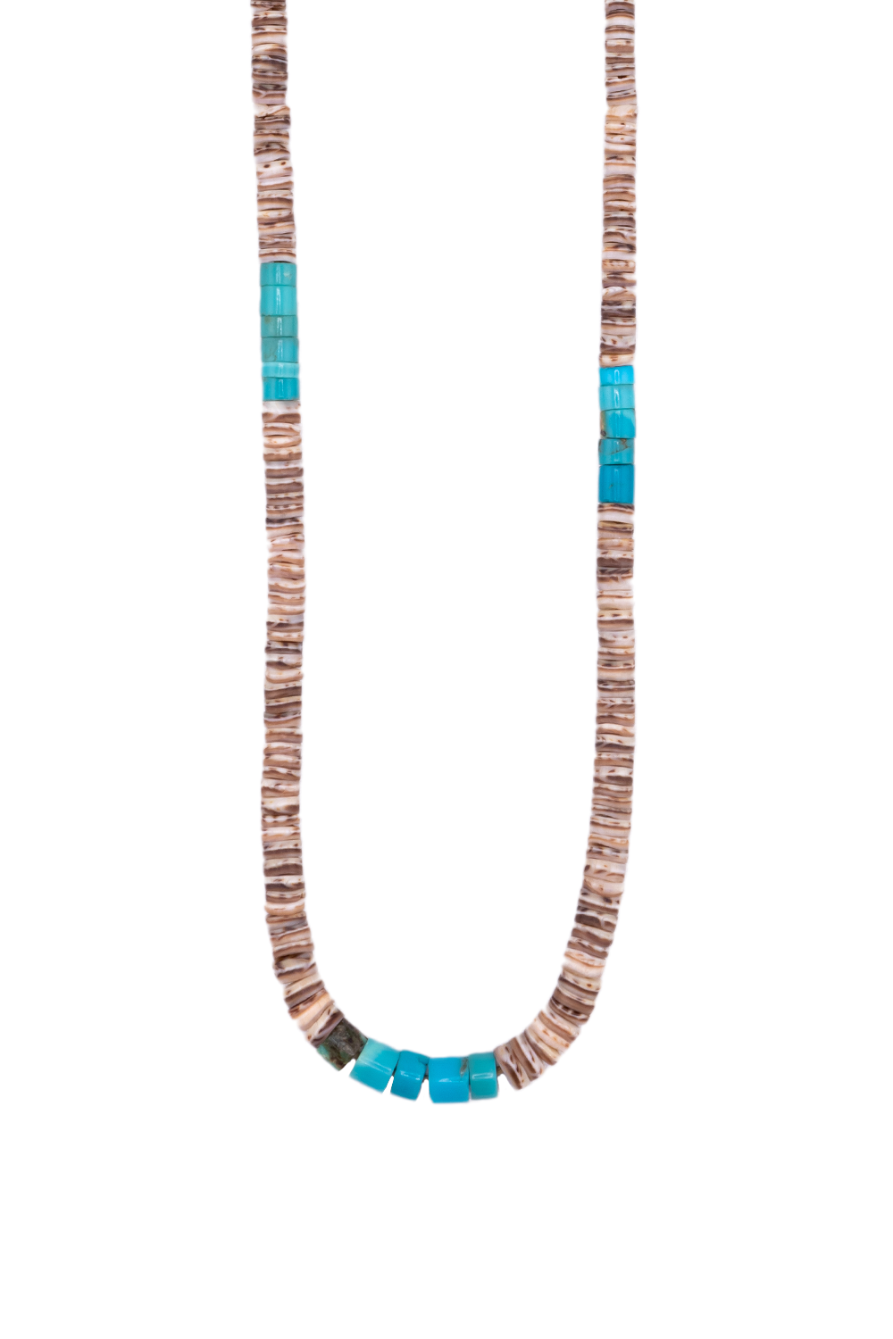 Very Old Pueblo Olive Shell Turquoise Heishi Necklace