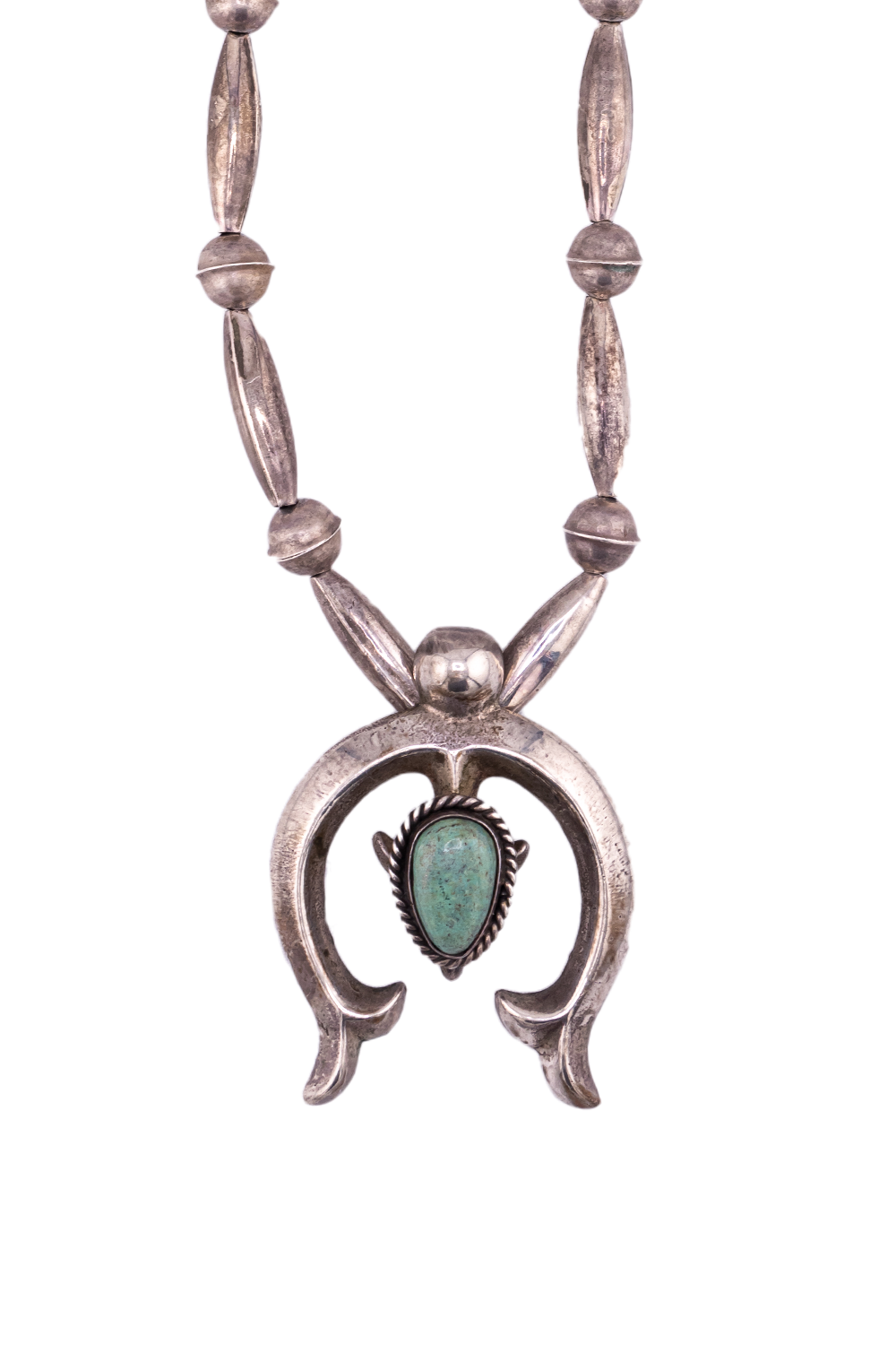 Sterling Bead Turquoise Naja Necklace