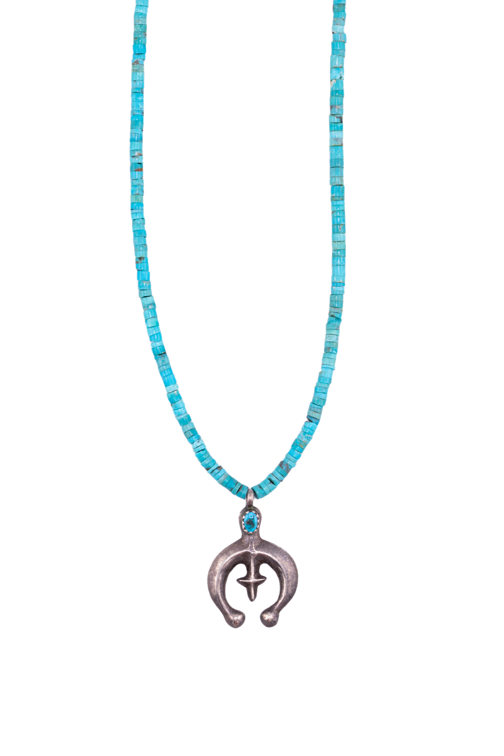 Old Navajo Naja Turquoise Heishi Necklace