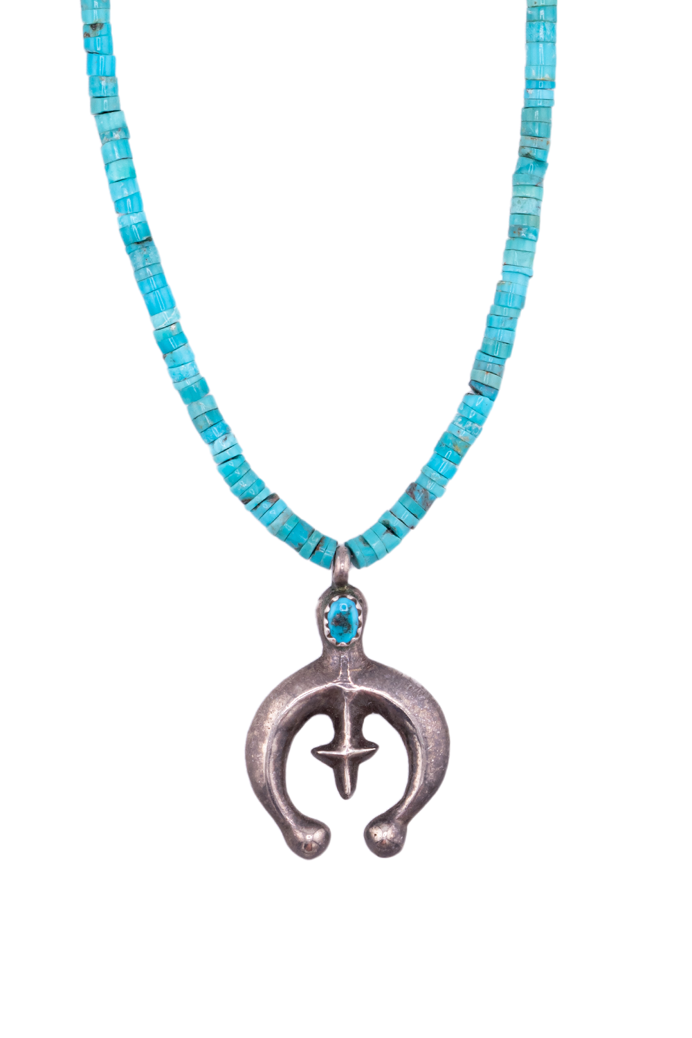 Old Navajo Naja Turquoise Heishi Necklace
