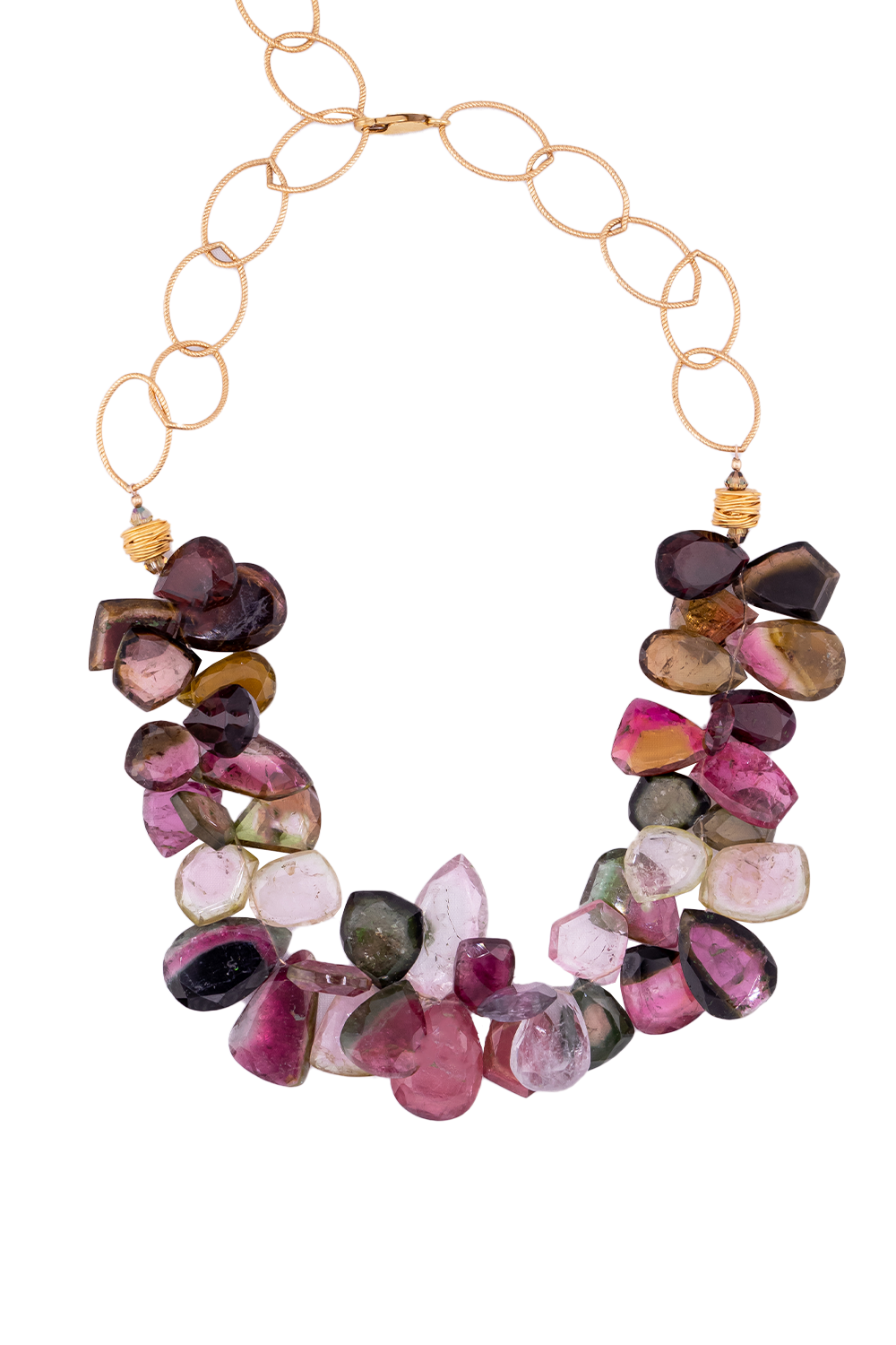 Multi-Color Tourmaline Slice Necklace