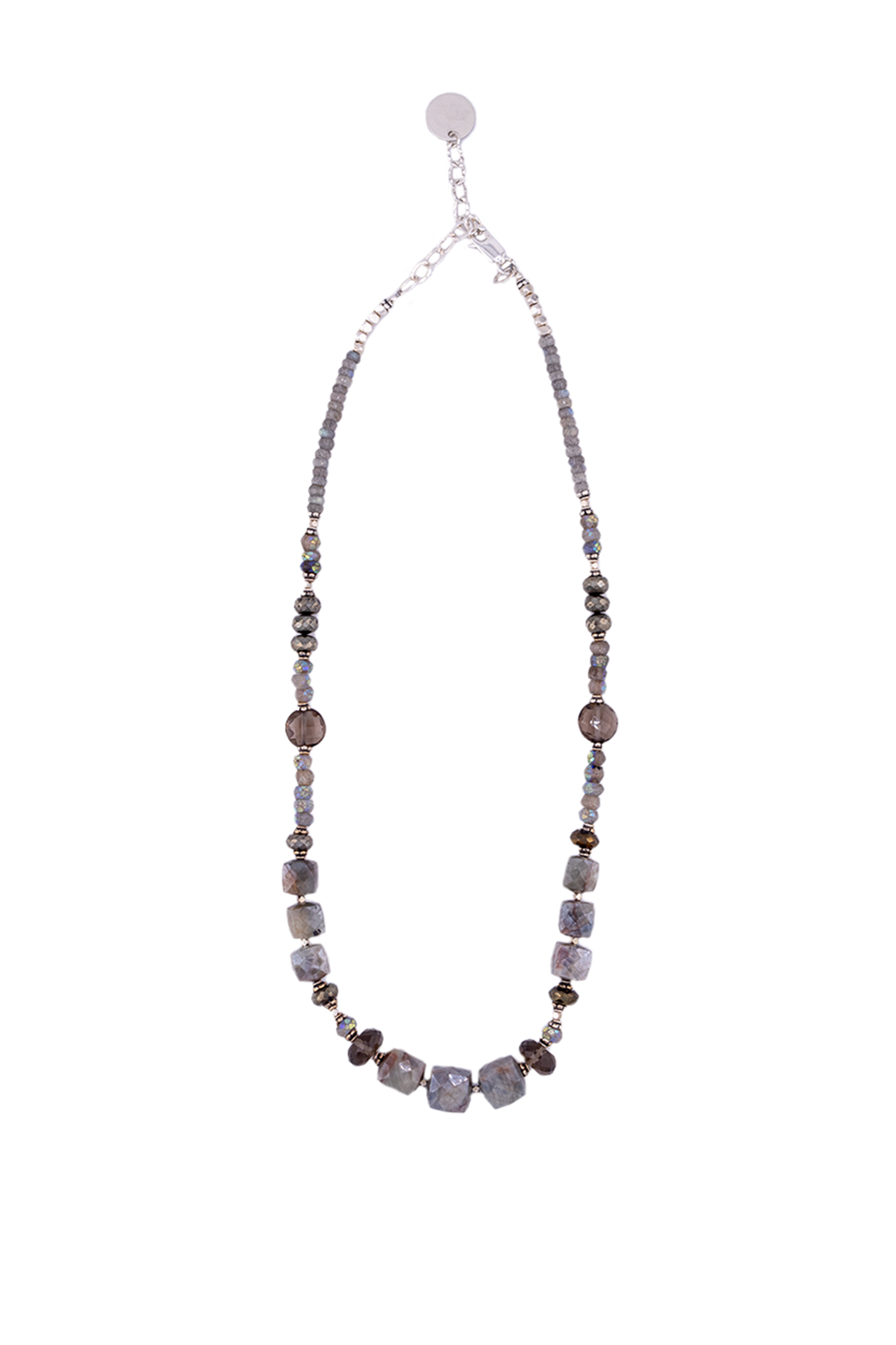 Sapphire Labradorite Smokey Quartz Necklace