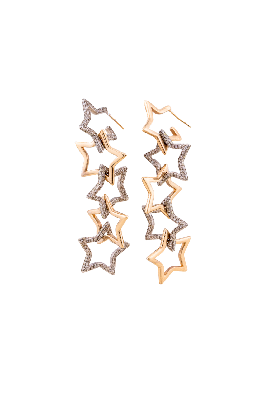 Mismatched Diamond Star Removable Bottoms 3.5ctw Earrings