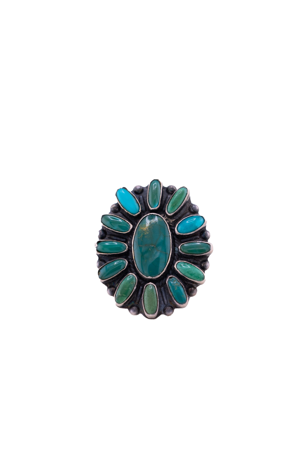 Vintage Large Turquoise Cluster Ring