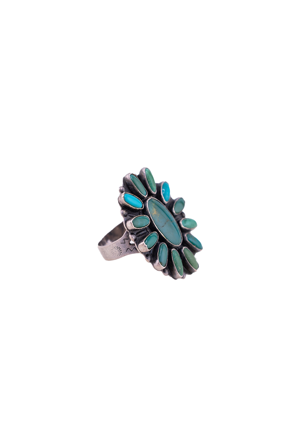 Vintage Large Turquoise Cluster Ring